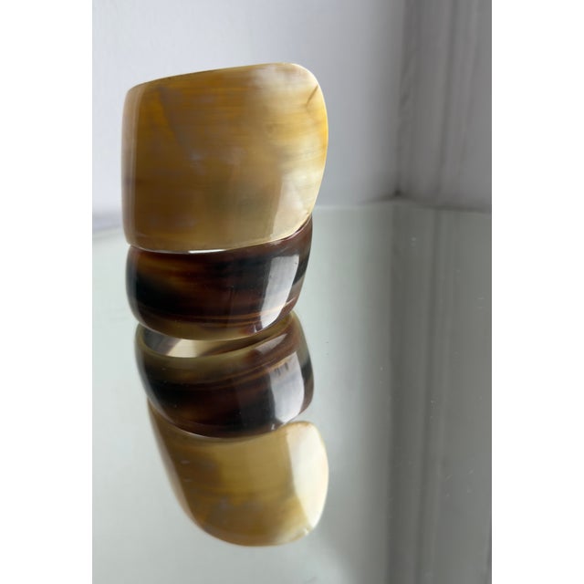 1970s Chunky Horn Cuff Bracelet, Sculptural Open-Ended Design For Sale - Image 9 of 12