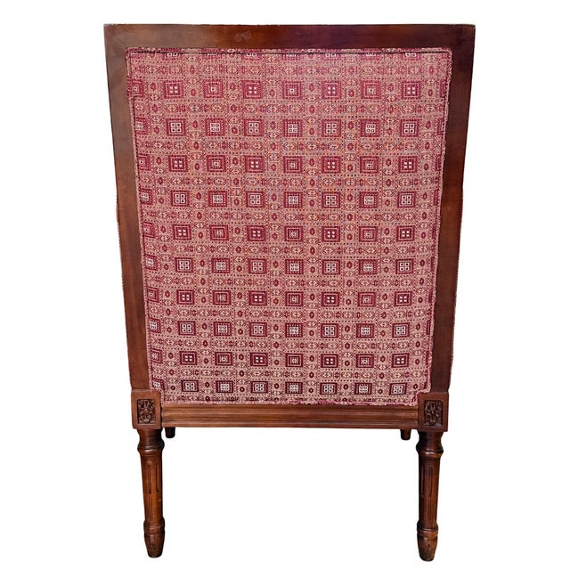 Vintage Hancock & Moore Louis XVI Neoclassical Mahogany Bergère Chairs - A Pair For Sale - Image 16 of 17