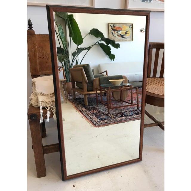 Vintage MidCentury Black Wood Mirror Chairish