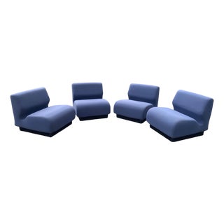 Modular Seating in Blue Wool by Don Chadwick for Herman Miller, 1991, Set of 4 For Sale