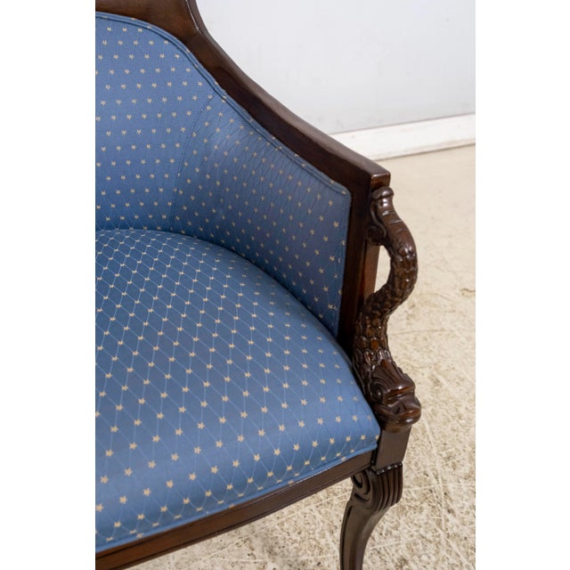 Pair Vintage Regency Style Dolphin Carved Armchairs For Sale - Image 13 of 14