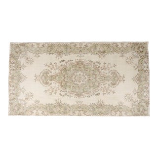 1950s Muted Olive Oushak Area Rug For Sale