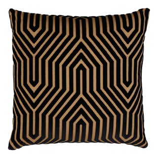 Schumacher x Mary McDonald Vanderbilt Velvet 20" Pillow in Tortoise For Sale