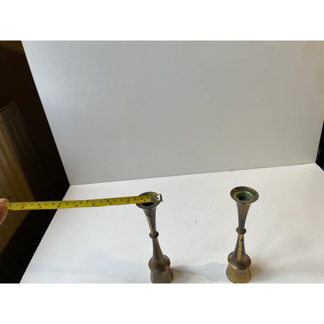 Metal Vintage Danish Candleholders in Brass by Jens Harald Quistgaard, 1960s, Set of 2 For Sale - Image 7 of 8