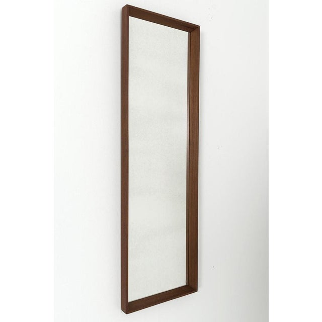 Wood Vintage Danish Rectangular Mirror For Sale - Image 7 of 7