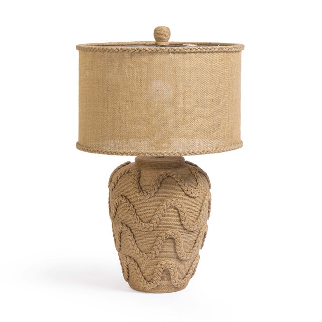 Wood Baha Natural Bamboo Jute Table Lamp For Sale - Image 7 of 7