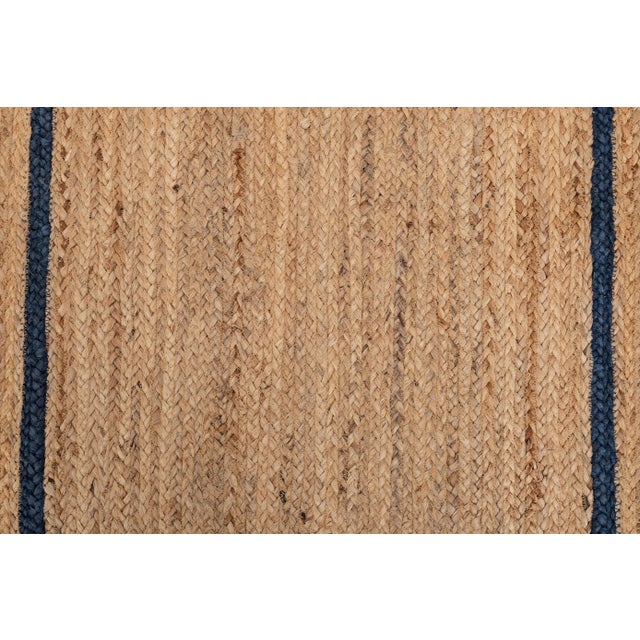 Scallop Jute Navy Hand Made Rug - 3' x 5' For Sale - Image 6 of 11