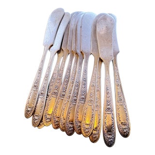 Art Deco Flat Spreader Mildred (Silverplate, 1936) by National Silver Co 12Pc For Sale