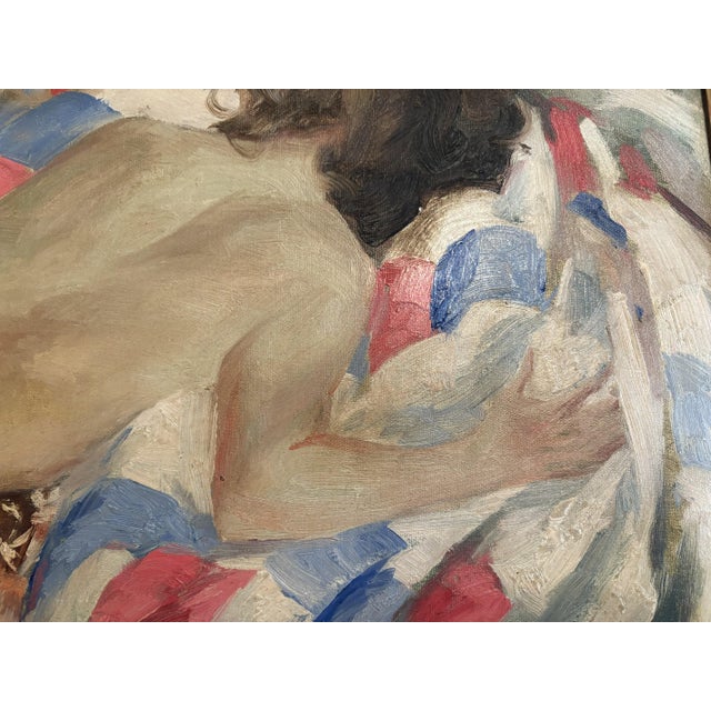 Framed Original Tim Benjamin (American, 1958-Present) Oil Painting on Canvas 'Resting Nude' For Sale - Image 15 of 18