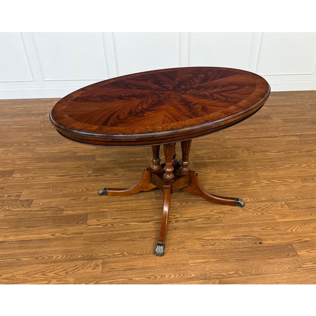 Oval Mahogany Dining/Breakfast/Game/Foyer Table - Showroom Sample For Sale - Image 9 of 14