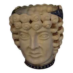 Moors Head Porcelain Vase by Alfiero Mangani Florence Italy