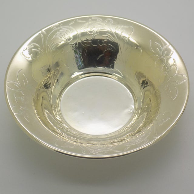 Small Vintage Italian Handmade Silver Bowl with Floral, Palermo, Sicily, Italy, 1970s For Sale - Image 10 of 10