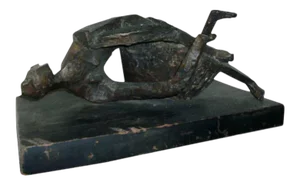 1945 "Fallout" Abstract Figurative Bronze Sculpture by John Alfred Begg