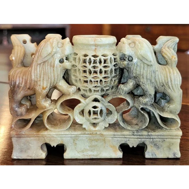 20c Chinese Soapstone Foo Dog Carving Chairish