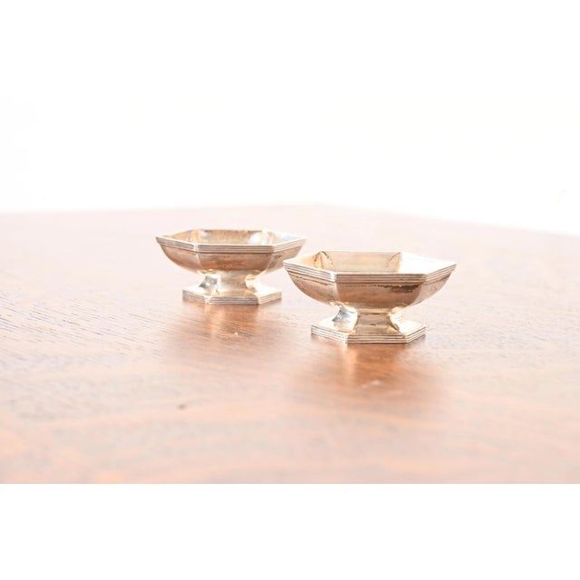 Art Deco Tiffany & Co. Antique Art Deco Sterling Silver Salt Cellars, Pair For Sale - Image 3 of 9