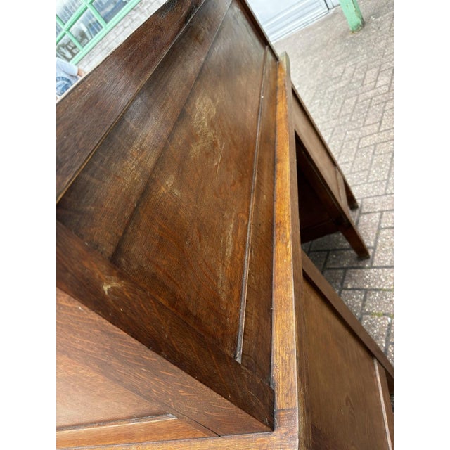Edwardian Oak Roll Top Desk For Sale - Image 11 of 15