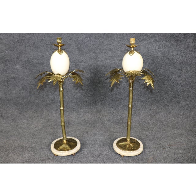 Anthony Redmile Pair Anthony Redmile Attributed Brass and Ostrich Egg Candle Sticks For Sale - Image 4 of 11