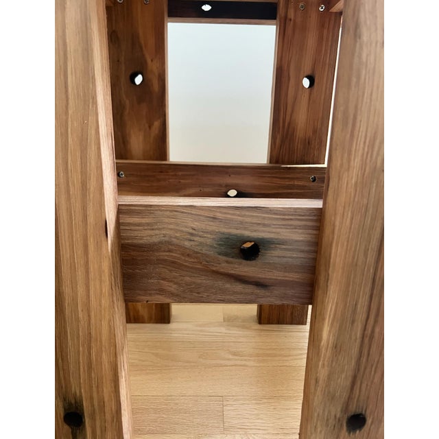 The White Geometric - Cadillac Stamping Factory Reclaimed Tiled Table For Sale - Image 14 of 14