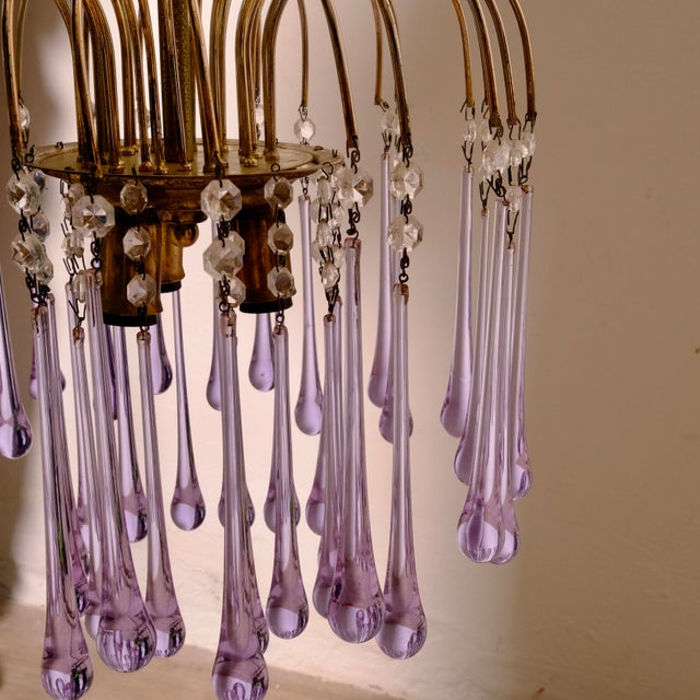 Murano Glass Drop Waterfall Chandelier, 1970s For Sale - Image 7 of 12