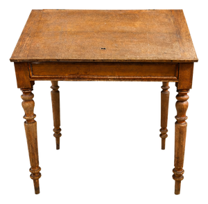 Vintage Classic Wooden Writing Desk with Drawer and Turned Legs