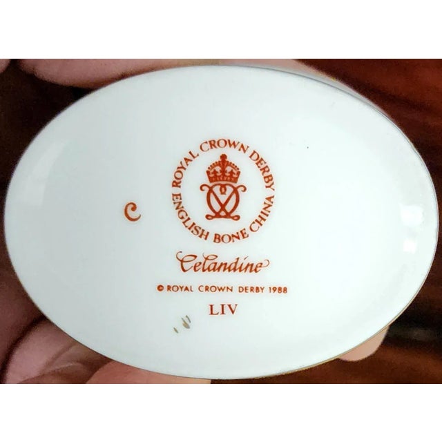 Green Royal Crown Derby English Fine Bone China Oval Box For Sale - Image 8 of 11