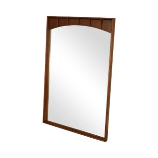 Mid Century Modern Walnut & Rosewood Frame Mirror For Sale