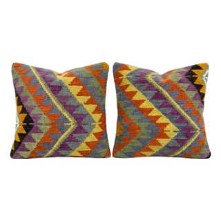 Modern Kilim Pillow Cover 24'' X 24'' - Set of Two For Sale