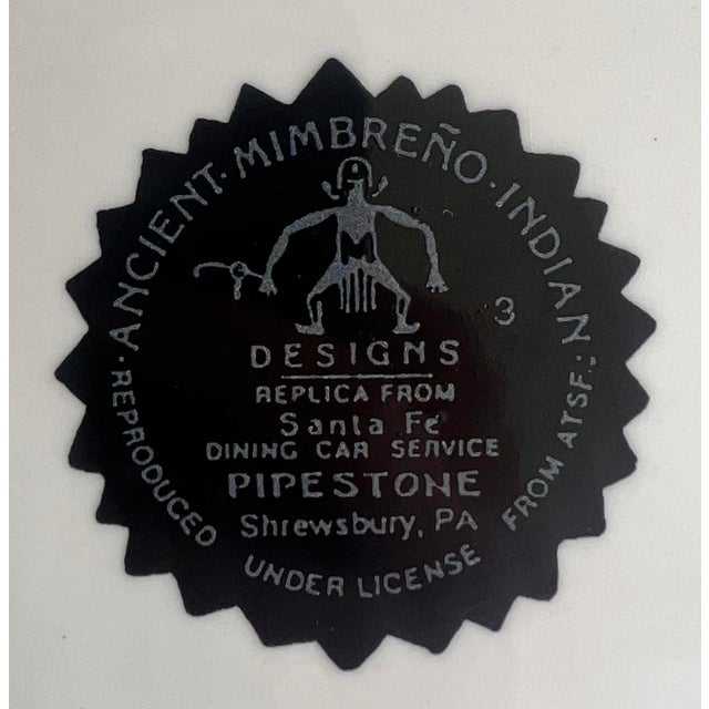 1990s Vintage Pipestone Mimbreño Santa Fe Railroad Turkey Oval Serving Platter For Sale - Image 5 of 6
