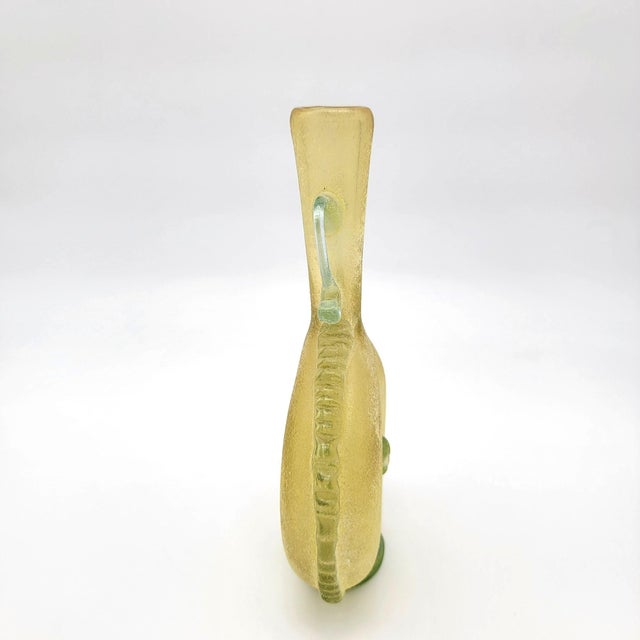 Mediterranean Vintage Venetian Scavo Art Glass Amphora Vase For Sale - Image 3 of 10