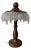 Retro Wood Grain Crystal Table Lamp For Sale
