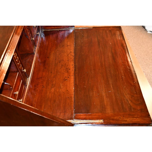 Wood 1880s Antique Rj Horner Solid Mahogany Slant Front Secretary Ladies Desk For Sale - Image 7 of 13