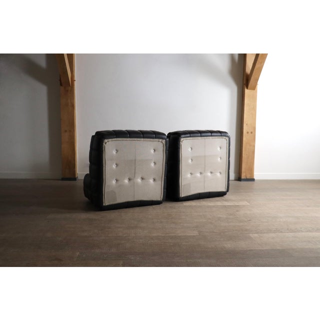 Kashima Lounge Chairs in Leather by Michel Ducaroy for Ligne Roset, 1969, Set of 2, Set of 2 For Sale - Image 14 of 15