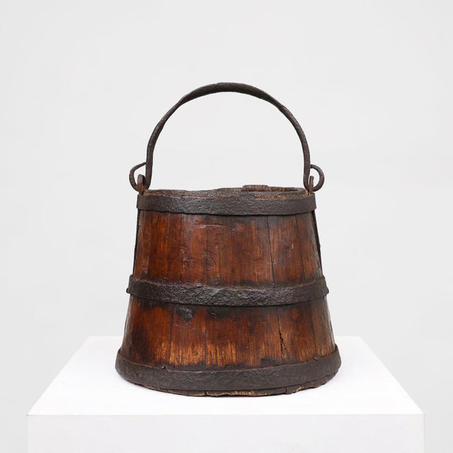 French Handmade Wooden Bucket, 18th Century For Sale - Image 11 of 11