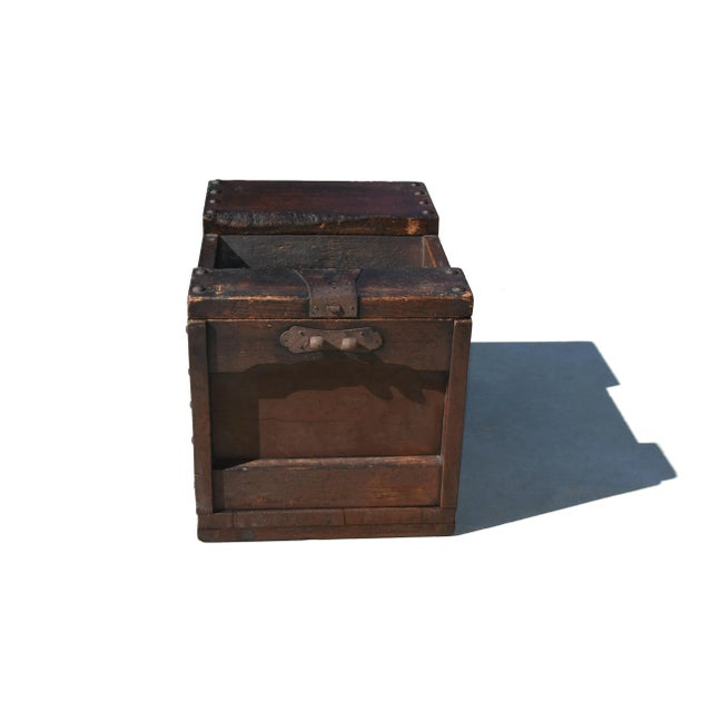 Brown Japanese Antique Merchant's Money Box For Sale - Image 8 of 14