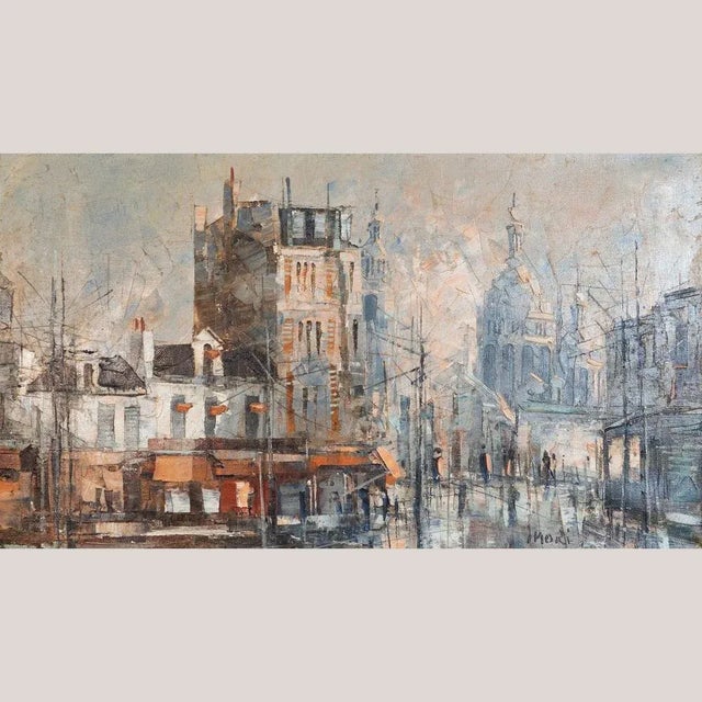 Parisian Street Scene with Sacré-Cœur, 20th Century, Oil Painting, Framed For Sale - Image 6 of 6