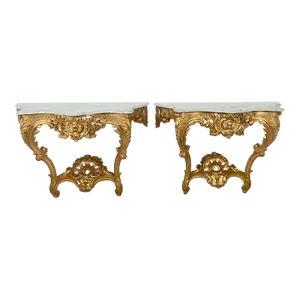 Pair of Napoleon III Rococo Style Consoles, France Circa 1860