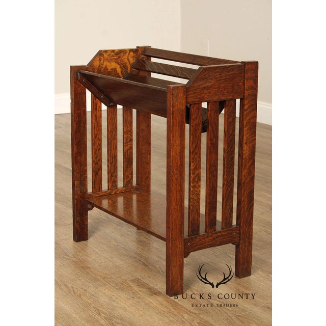 Mission Oak Arts & Crafts Magazine Stand Book Trough For Sale In Philadelphia - Image 6 of 7