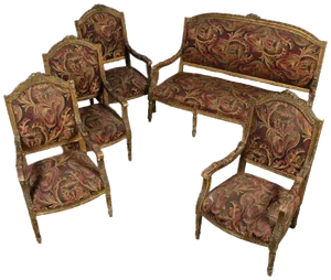 Antique Louis XVI Seating Group, 1780, Set of 5