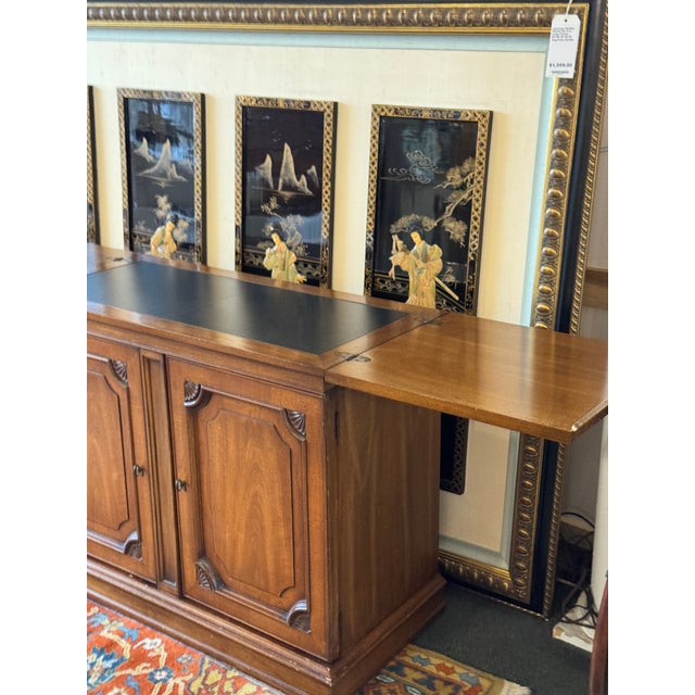 Traditional White Fine Furniture Flip Top Walnut Wood Buffet For Sale - Image 3 of 12