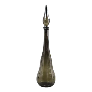Guildcraft Italy Smokey Empoli Glass Decanter Genie Bottle Mid Century Modern