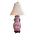 Vintage Chinese Porcelain Pink Chinoiserie Table Lamp With Pommegranate Flowered Handles For Sale