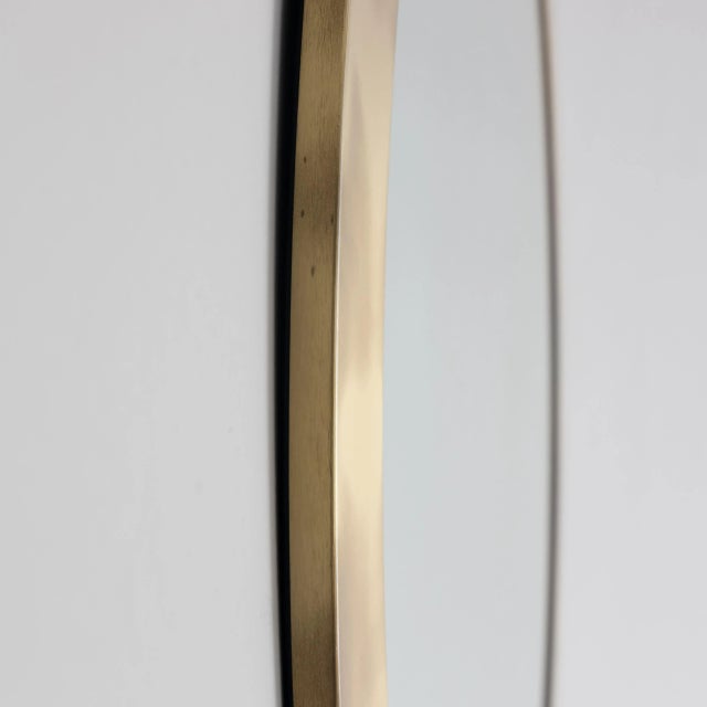 Large Circular Mirror with Polished Brass Frame from Valenti Luce, 1970 For Sale - Image 6 of 9