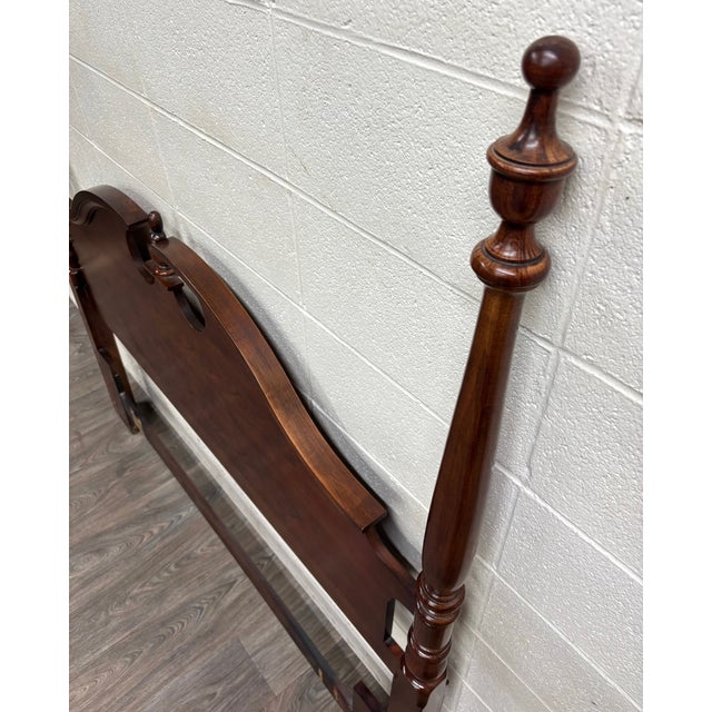 Vintage Queen or Full Size Convertible Chippendale Style Poster Headboard For Sale - Image 9 of 12