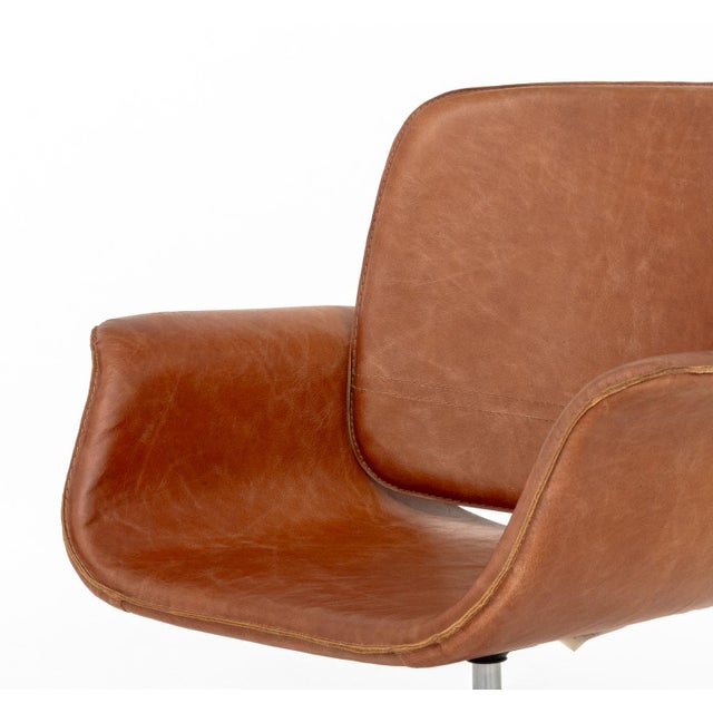 Modern Tan Leather Adjustable Desk Chairs, Pair For Sale - Image 9 of 10