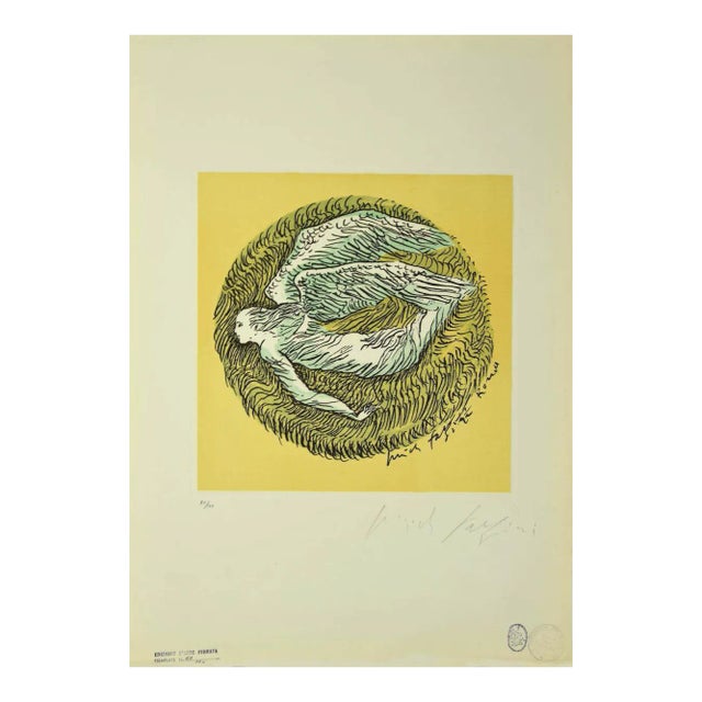 Pericle Fazzini, The Angel, Lithograph and Etching, 1981 For Sale