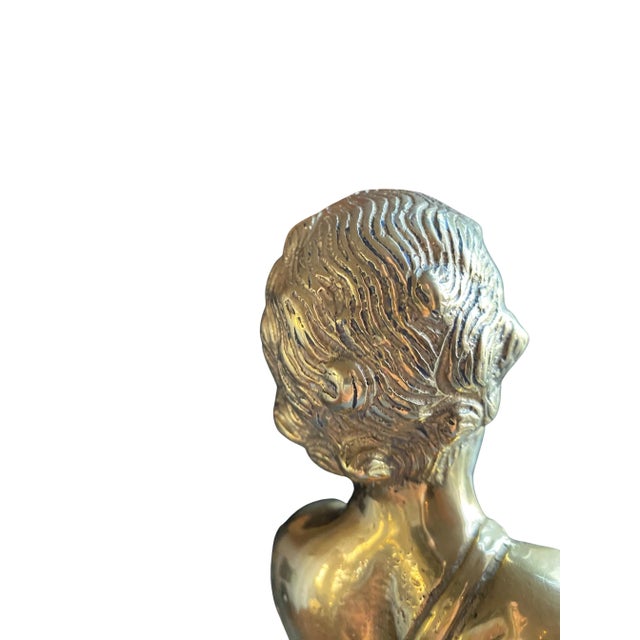 Gold Sculpture of Putto with Torch in Gilt Bronze, 1800s For Sale - Image 8 of 11