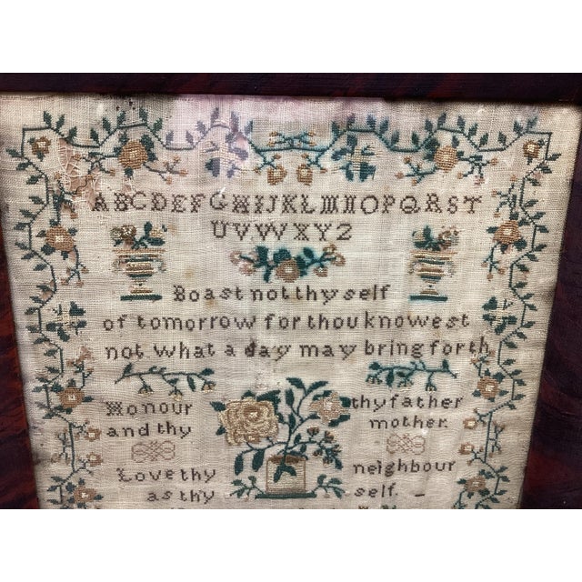 19th Century Needlework Sampler Dated 1839 Signed Susanna Rolfe in Period Frame For Sale - Image 4 of 9
