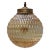 Metal Mid-Century Brass Top Pendant Lights in Amber Glass For Sale - Image 7 of 7