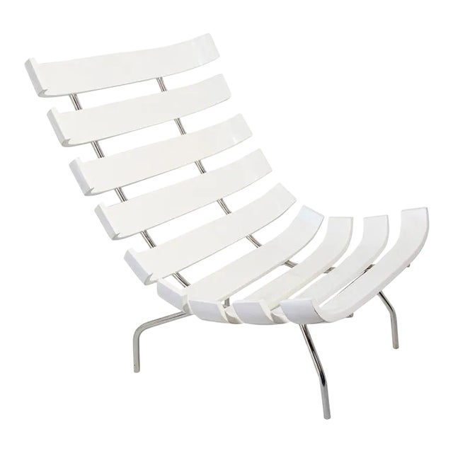 Early 21st Century Costela Style Lounge White Chair After Martin Eisler Carlo Hauner For Sale