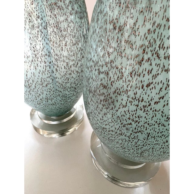 Murano 1980s Seafoam Green Bottleform Lamps A Pair Chairish